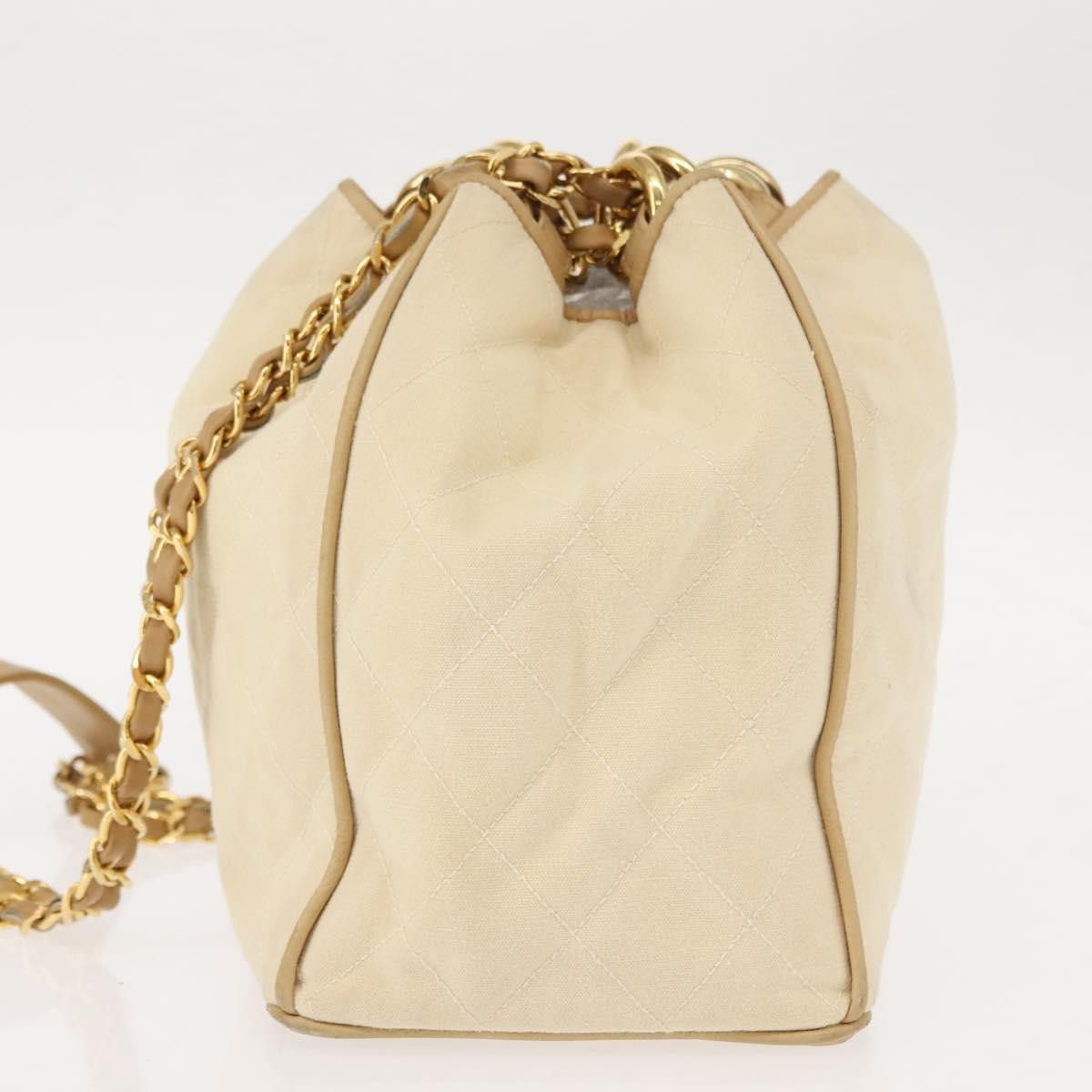 Chanel Chanel Vintage Drawstring Chain Bucket Bag Quilted Canvas Size ONE SIZE - 3 Thumbnail