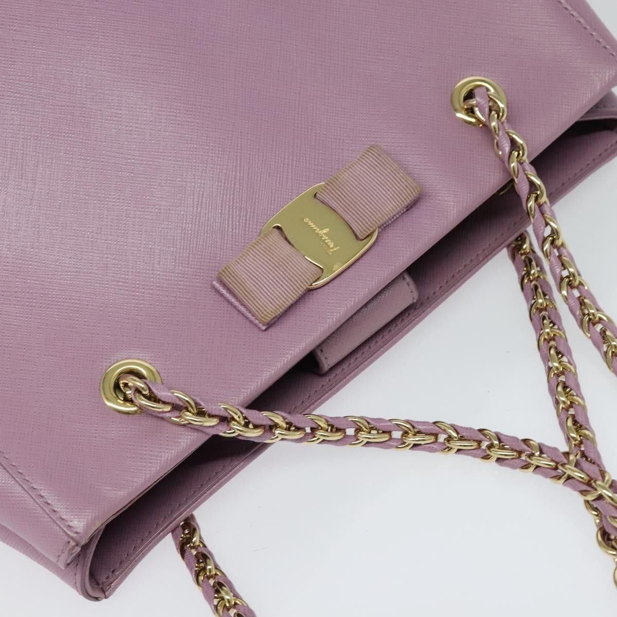 Salvatore Ferragamo Salvatore Ferragamo Vara Bow Chain Tote Leather Size ONE SIZE - 16 Thumbnail
