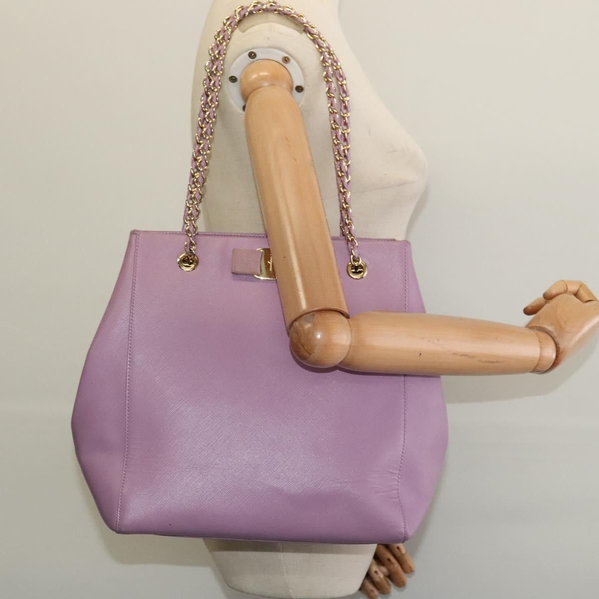 Salvatore Ferragamo Salvatore Ferragamo Vara Bow Chain Tote Leather Size ONE SIZE - 14 Thumbnail