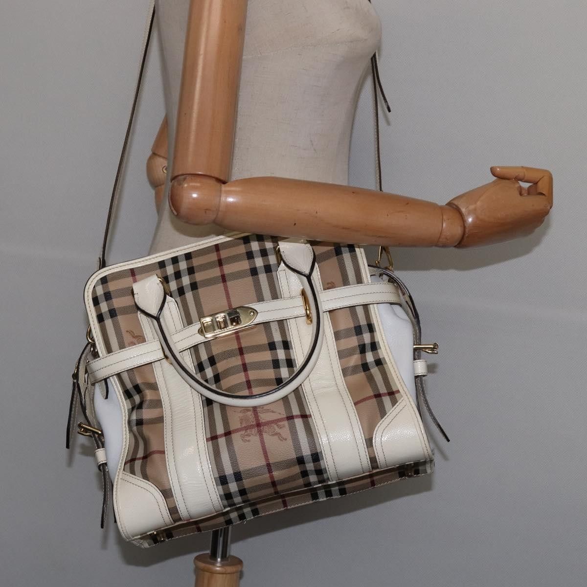 Burberry Burberry Minford Satchel Haymarket Coated Canvas Size ONE SIZE - 15 Thumbnail