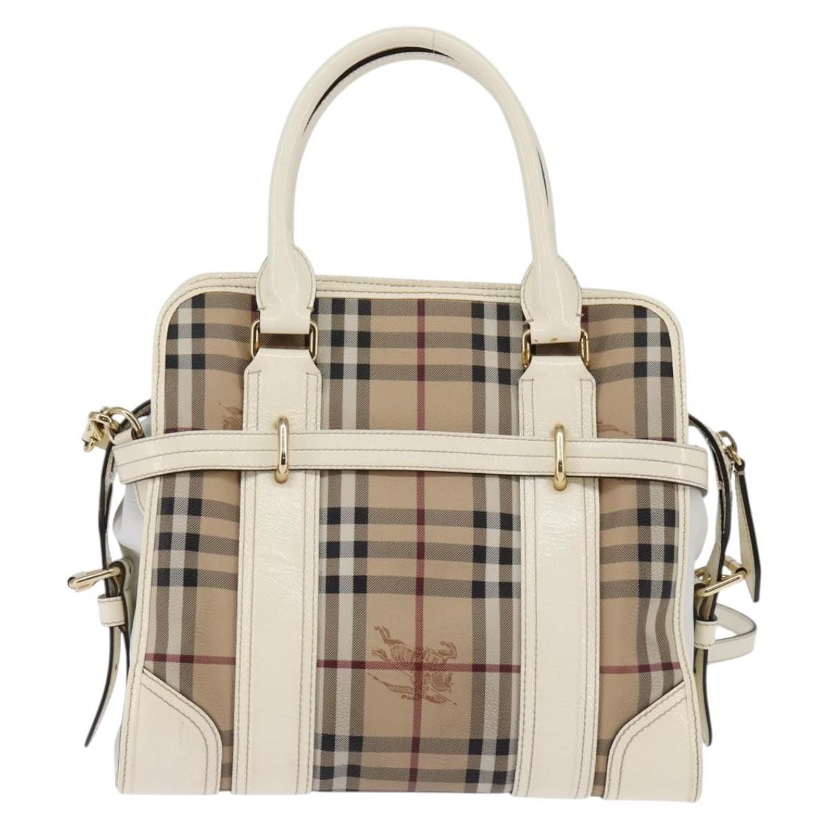 Burberry Burberry Minford Satchel Haymarket Coated Canvas Size ONE SIZE - 2 Thumbnail