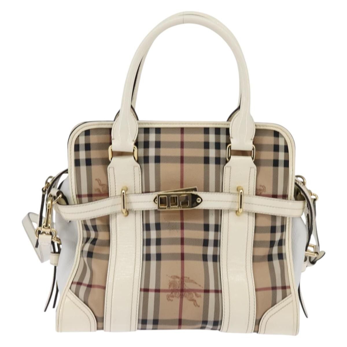 Burberry Burberry Minford Satchel Haymarket Coated Canvas Size ONE SIZE - 16 Thumbnail