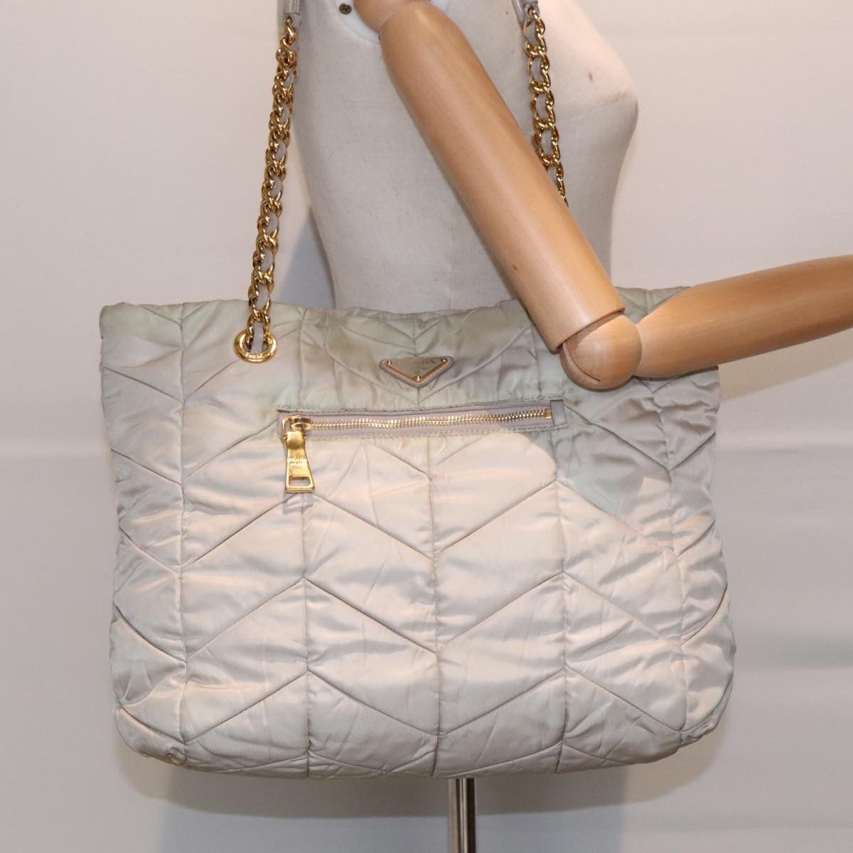 Prada Prada Chain Front Zip Tote Quilted Tessuto Size ONE SIZE - 14 Thumbnail