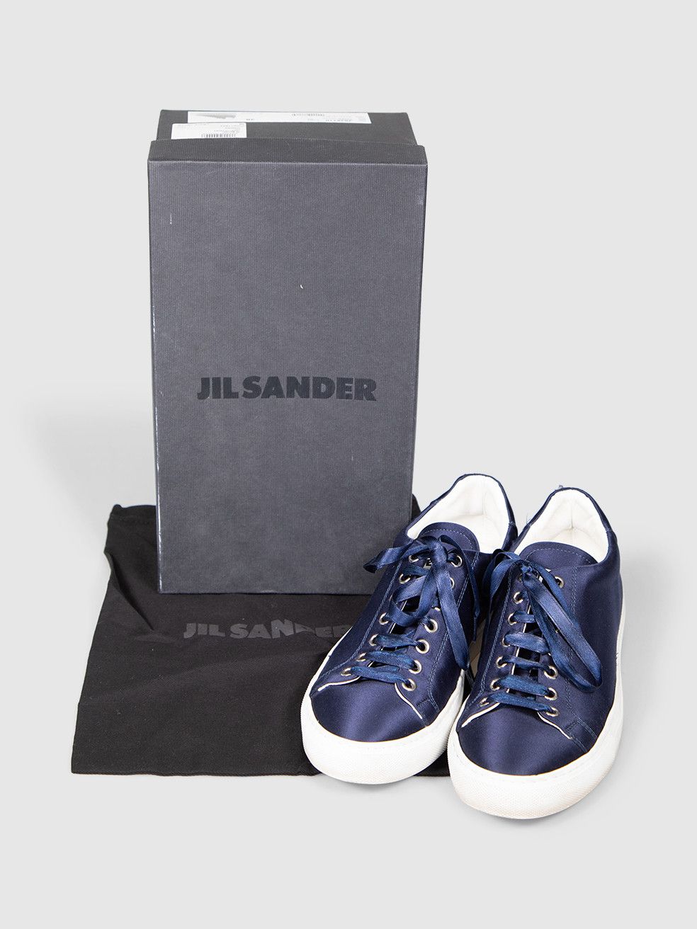 Jil Sander Navy Satin Trainers Size US 8 / IT 38 - 3 Thumbnail