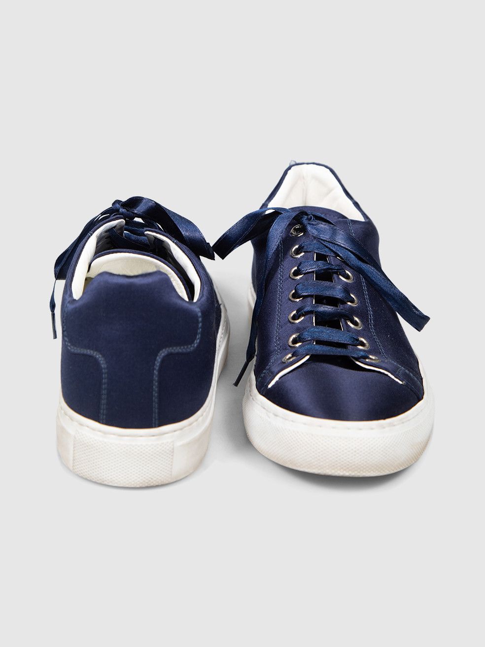 Jil Sander Navy Satin Trainers Size US 8 / IT 38 - 4 Thumbnail
