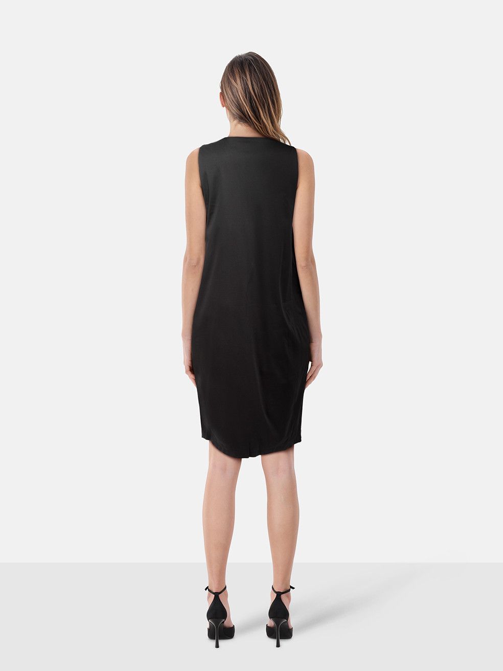 Jil Sander Black Knee Length Sleeveless Drape Dress Size XS / US 0-2 / IT 36-38 - 2 Thumbnail