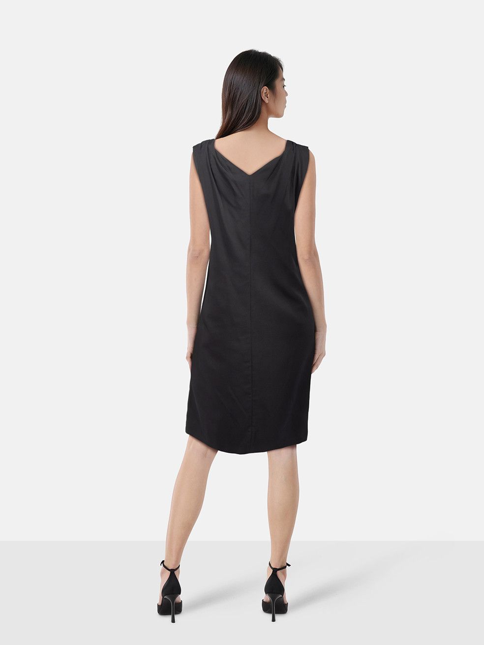 Balenciaga Balenciaga Black Dress Black V Draped Neck Dress Size M / US 6-8 / IT 42-44 - 2 Thumbnail