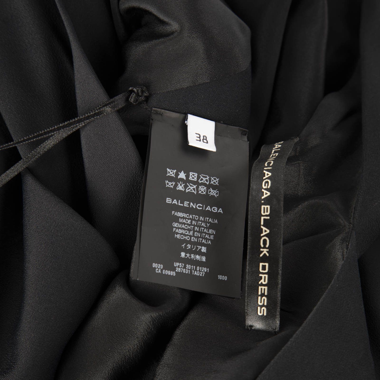 Balenciaga Balenciaga Black Dress Black V Draped Neck Dress Size M / US 6-8 / IT 42-44 - 4 Thumbnail