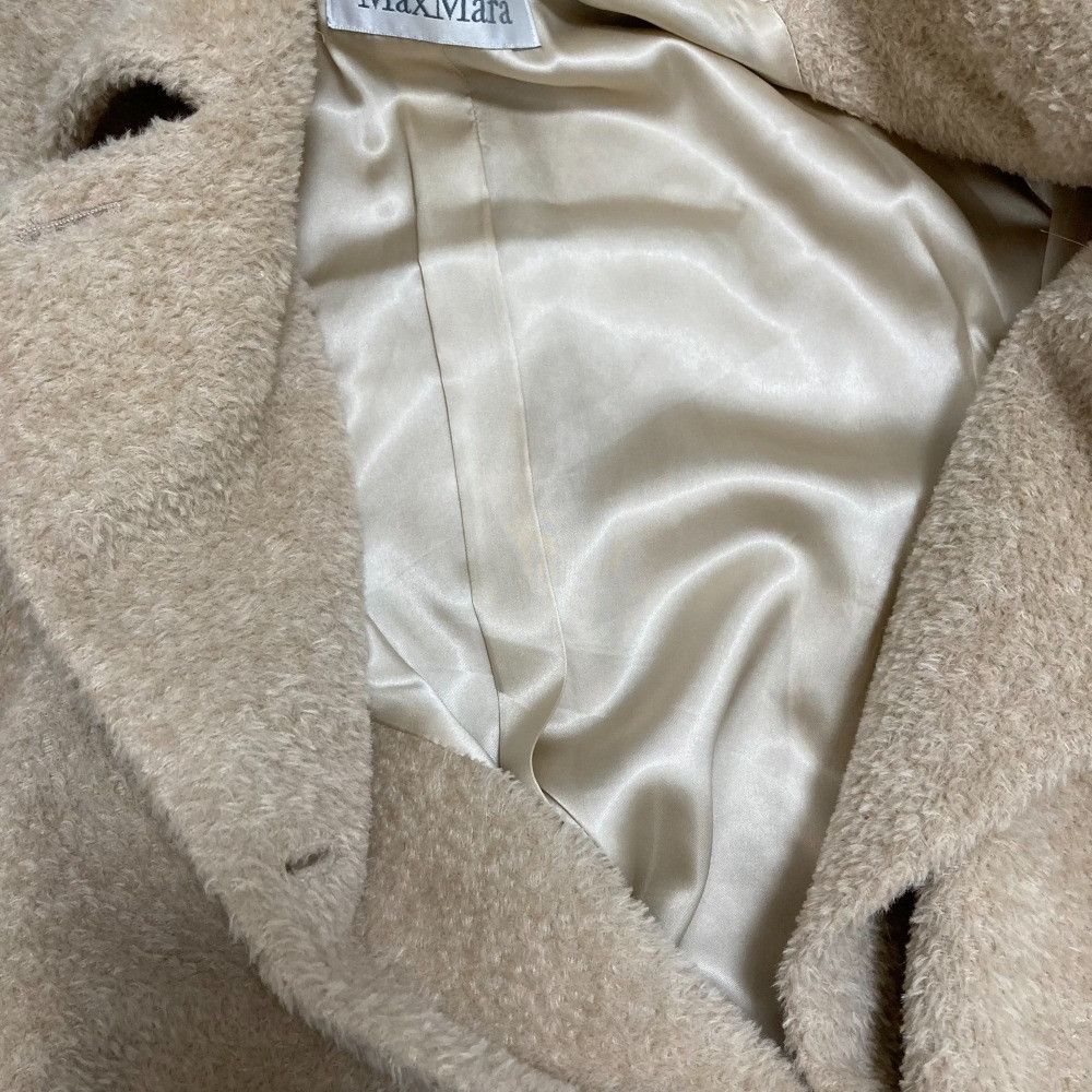 Max Mara MaxMara Max Mara Alpaca Double-breasted Long Coat Natural Material Outerwear DUTY FREE for USA Size ONE SIZE - 4 Thumbnail