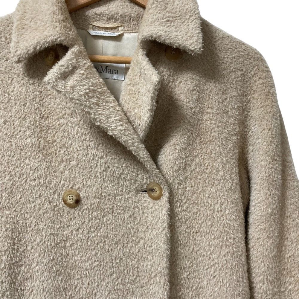 Max Mara MaxMara Max Mara Alpaca Double-breasted Long Coat Natural Material Outerwear DUTY FREE for USA Size ONE SIZE - 2 Thumbnail