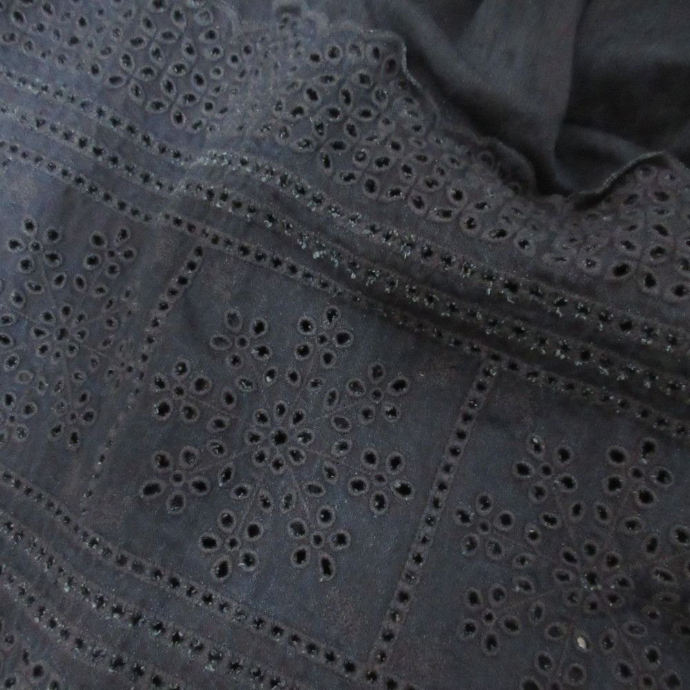 Other Other 45R Indigo Aw Satin Cutwork Blouse Cotton Tops 71230274 DUTY FREE for USA Size ONE SIZE - 15 Thumbnail