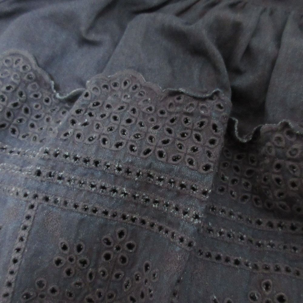 Other Other 45R Indigo Aw Satin Cutwork Blouse Cotton Tops 71230274 DUTY FREE for USA Size ONE SIZE - 17 Thumbnail