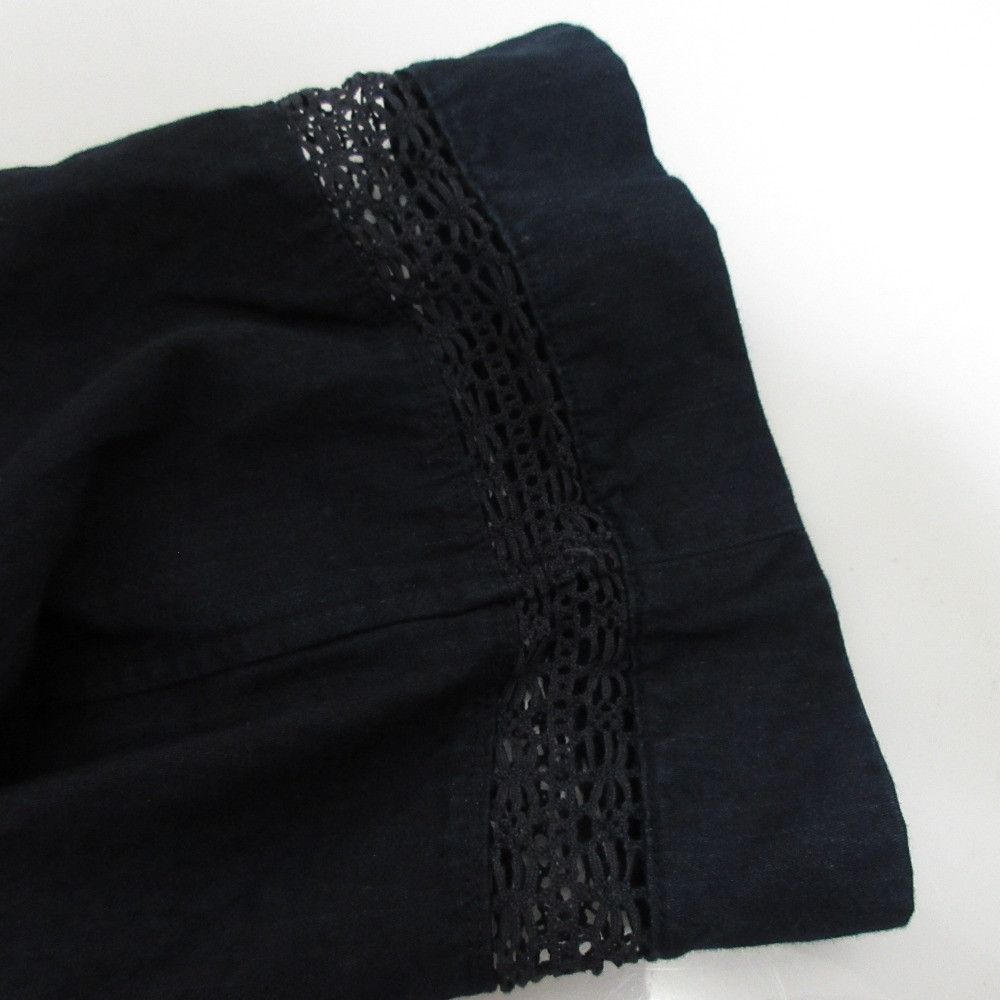 Other Other 45R Indigo Aw Satin Cutwork Blouse Cotton Tops 71230274 DUTY FREE for USA Size ONE SIZE - 6 Thumbnail