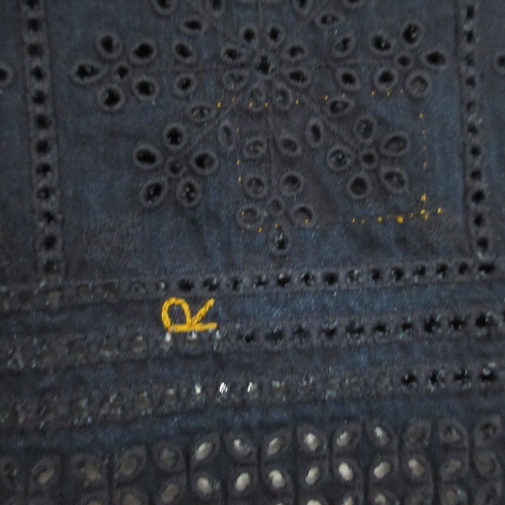 Other Other 45R Indigo Aw Satin Cutwork Blouse Cotton Tops 71230274 DUTY FREE for USA Size ONE SIZE - 7 Thumbnail