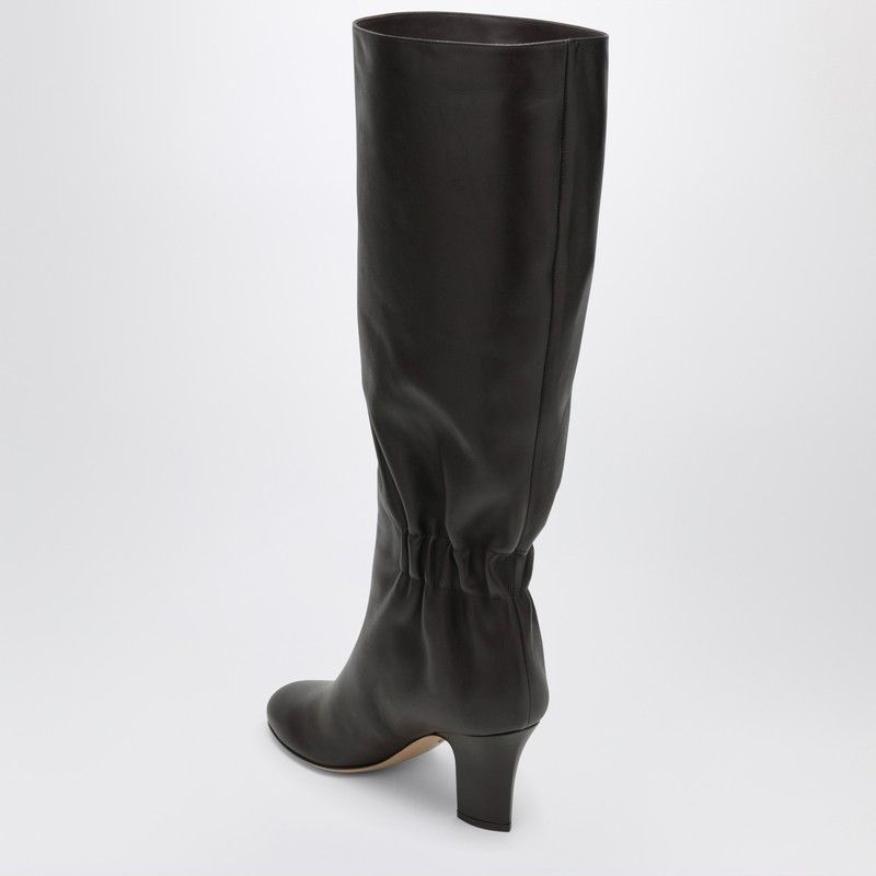 Salvatore Ferragamo Ferragamo Ruched Boots In Dark Brown Leather Size US 6 / IT 36 - 2 Thumbnail