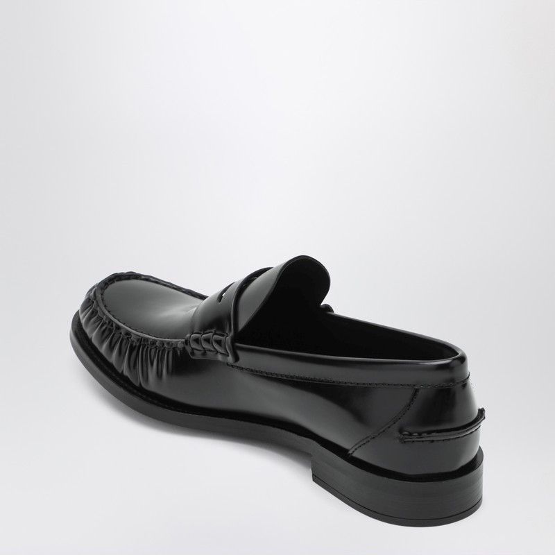 Prada Prada Black Polished Leather Loafers Size US 6.5 / IT 36.5 - 2 Thumbnail