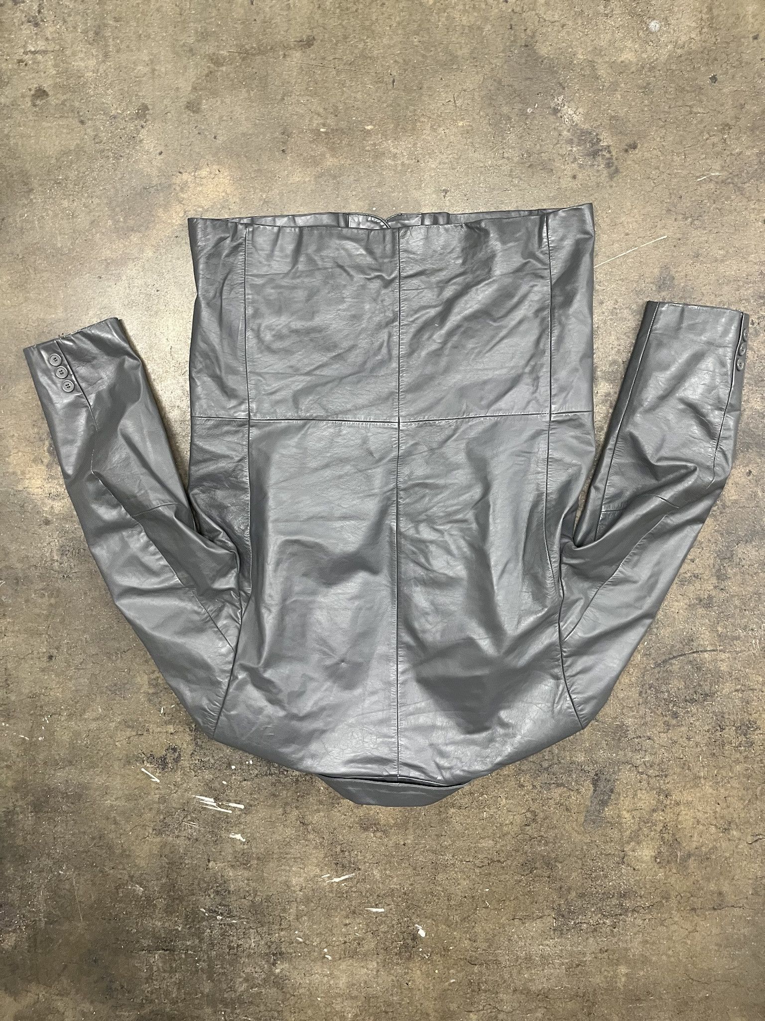 Leather × Wilsons Leather Vintage 90s Wilson Leather Jacket Gray Leather Coat Size L Size US L / EU 52-54 / 3 - 4 Thumbnail