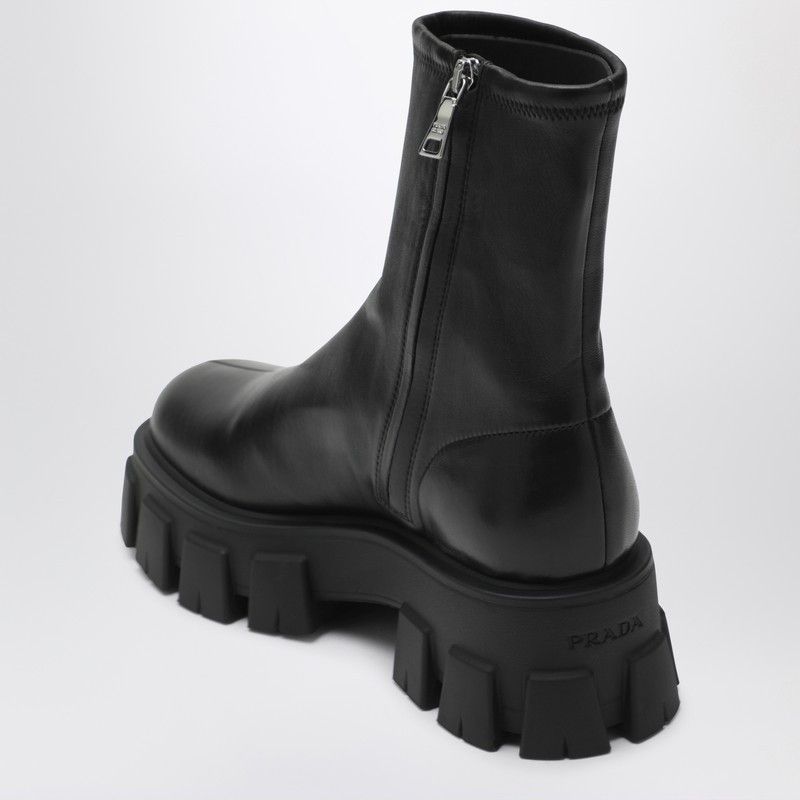 Prada Prada Black Stretch Nappa Monolith Ankle Boots Size US 11 / IT 41 - 2 Thumbnail