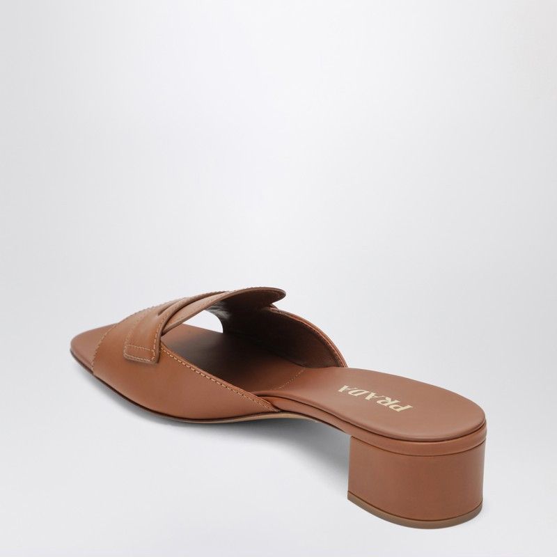 Prada Prada Tan Leather Sandals Size US 10 / IT 40 - 2 Thumbnail