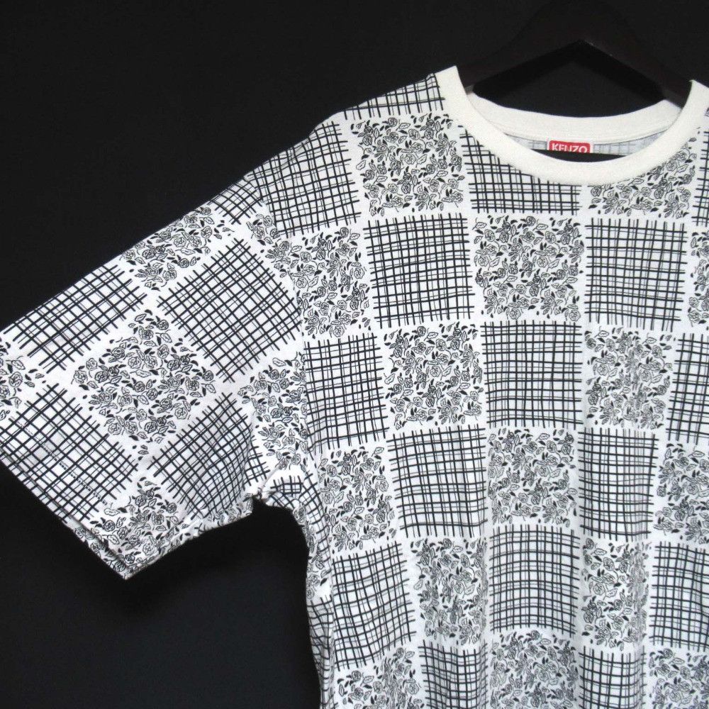 Kenzo Kenzo Kenzo Flower Check Print T-shirt Cotton T-Shirts DUTY FREE for USA Size ONE SIZE - 3 Thumbnail