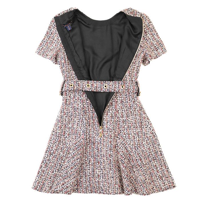Louis Vuitton Louis Vuitton Louis Vuitton Skater Dress Monogram Tweed Dress Cotton Dresses RW212W FH0 DUTY FREE for USA Size ONE SIZE - 7 Thumbnail