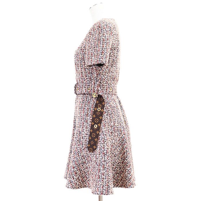 Louis Vuitton Louis Vuitton Louis Vuitton Skater Dress Monogram Tweed Dress Cotton Dresses RW212W FH0 DUTY FREE for USA Size ONE SIZE - 16 Thumbnail