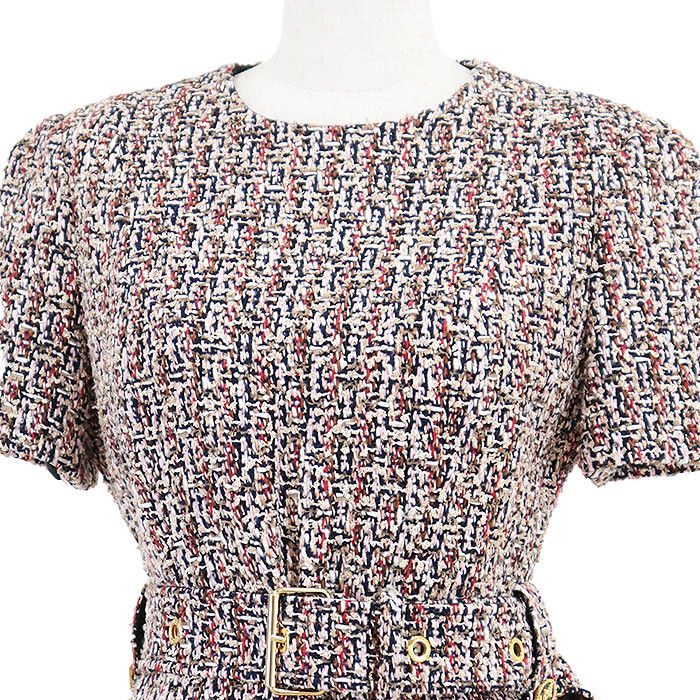 Louis Vuitton Louis Vuitton Louis Vuitton Skater Dress Monogram Tweed Dress Cotton Dresses RW212W FH0 DUTY FREE for USA Size ONE SIZE - 2 Thumbnail