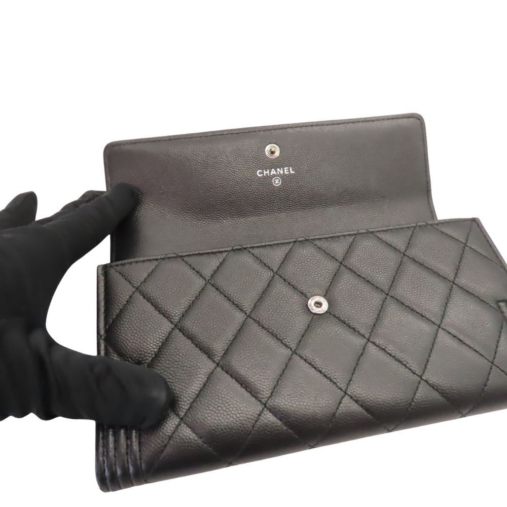 Chanel Chanel Chanel Boy Chanel Caviar Long Wallet Leather Long Wallet A80286 DUTY FREE for USA Size ONE SIZE - 6 Thumbnail