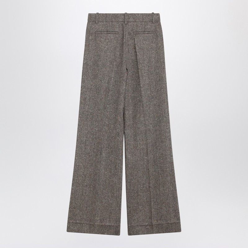 Valentino Valentino Ivory/Brown Patterned Wool Trousers Size 28" / US 6 / IT 42 - 2 Thumbnail