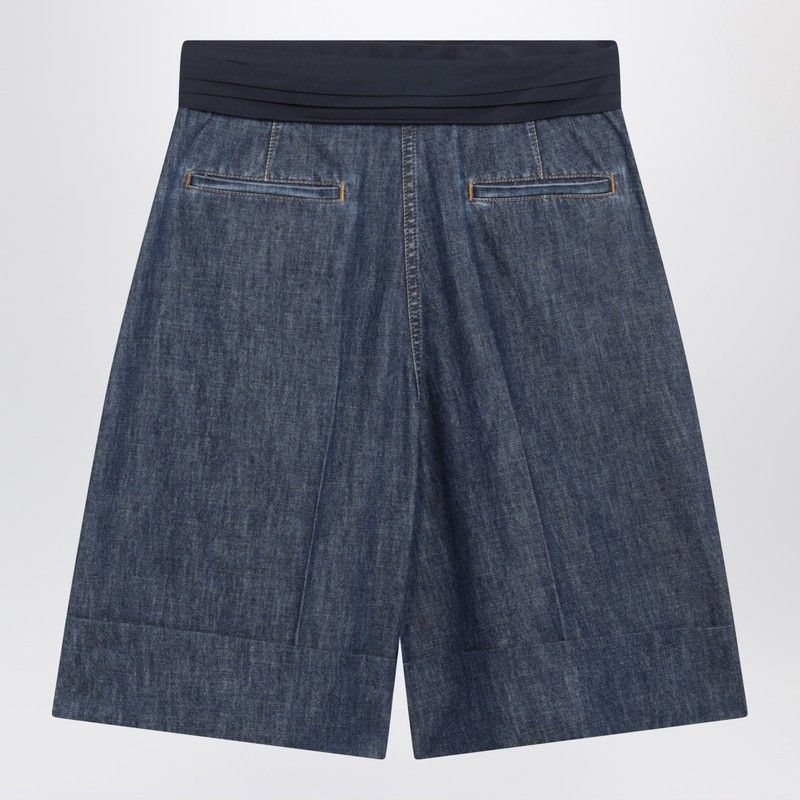 Valentino Valentino Denim Bermuda Shorts With Oversized Bow Size 27" / US 4 / IT 40 - 2 Thumbnail