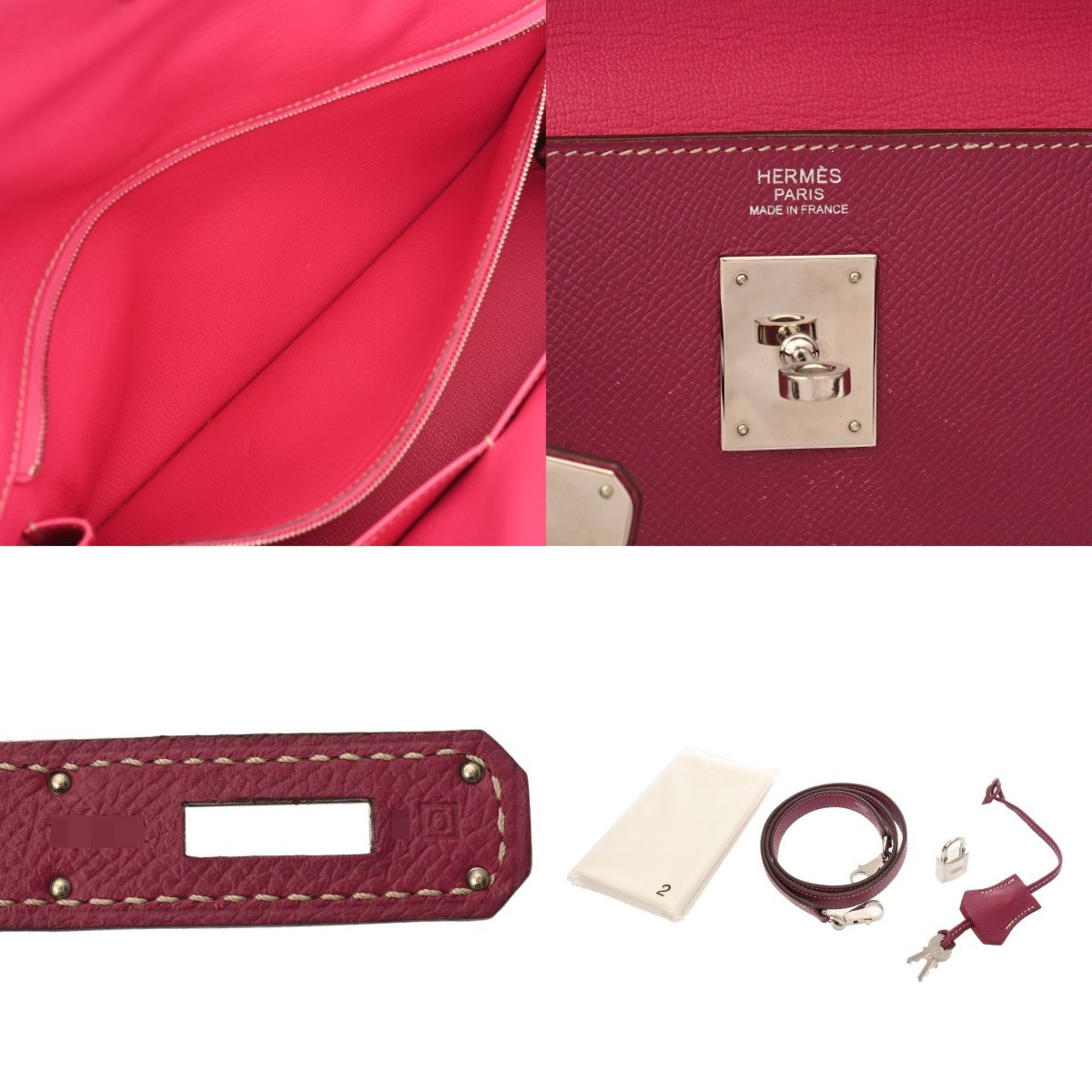 HERMES Kelly 32 Candy, Inner Stitching, Tosca/Rose Tyrien, O Stamp (circa 2011), Women's Epsom Leather 2-Way Bag