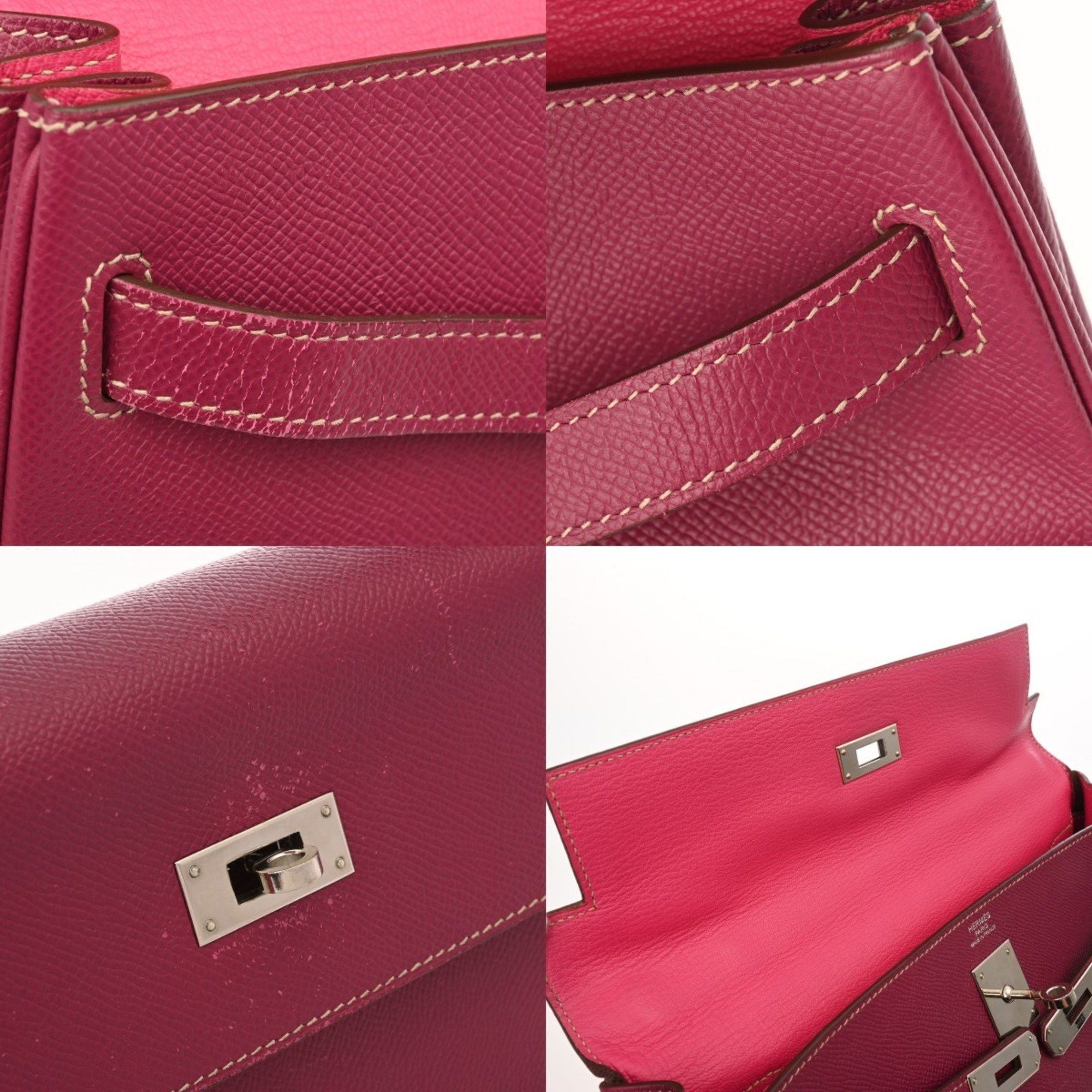 HERMES Kelly 32 Candy, Inner Stitching, Tosca/Rose Tyrien, O Stamp (circa 2011), Women's Epsom Leather 2-Way Bag