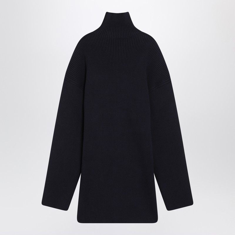 Balenciaga Balenciaga Pinched Navy Mini Dress In Wool And Cotton Size ONE SIZE - 2 Thumbnail