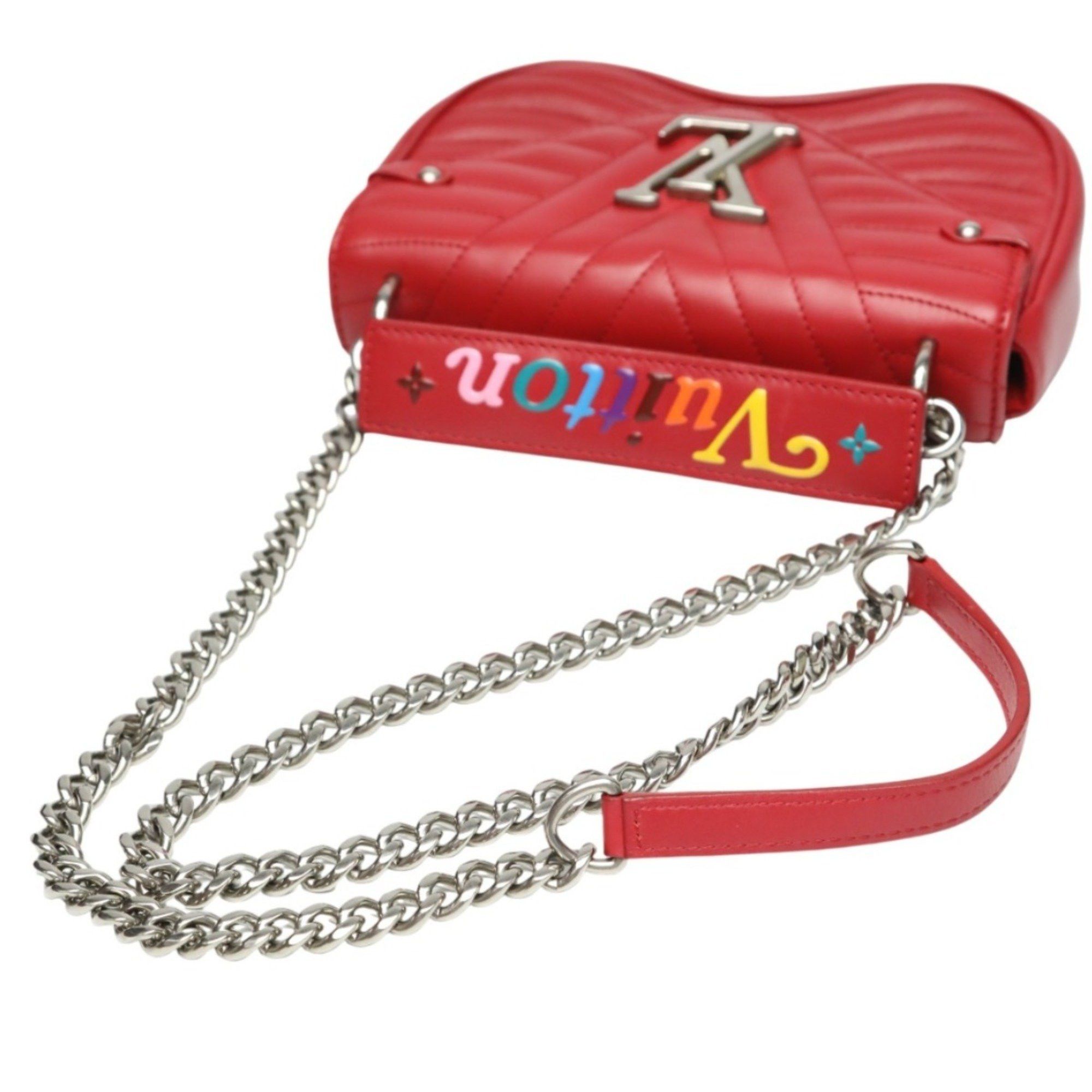 Louis Vuitton Louis Vuitton New Wave Leather Chain Tote Shoulder Bag M51930 Red Size ONE SIZE - 9 Thumbnail