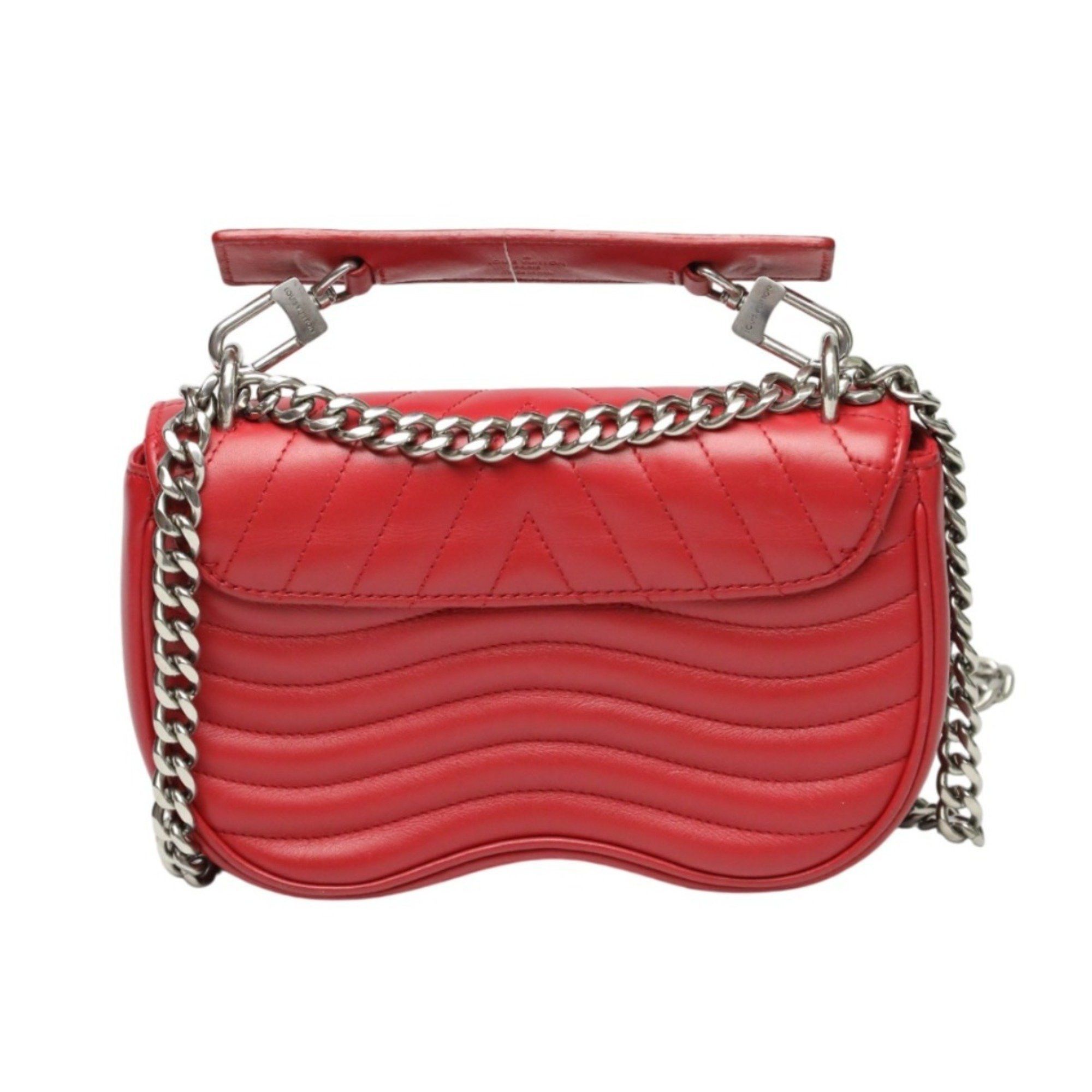 Louis Vuitton Louis Vuitton New Wave Leather Chain Tote Shoulder Bag M51930 Red Size ONE SIZE - 2 Thumbnail