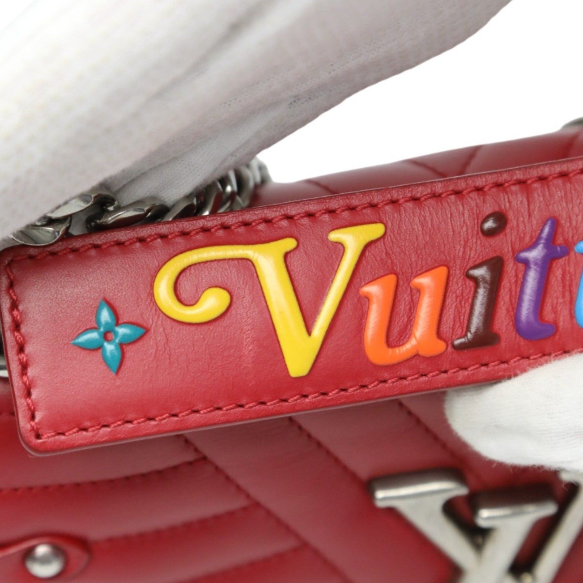 Louis Vuitton Louis Vuitton New Wave Leather Chain Tote Shoulder Bag M51930 Red Size ONE SIZE - 11 Thumbnail