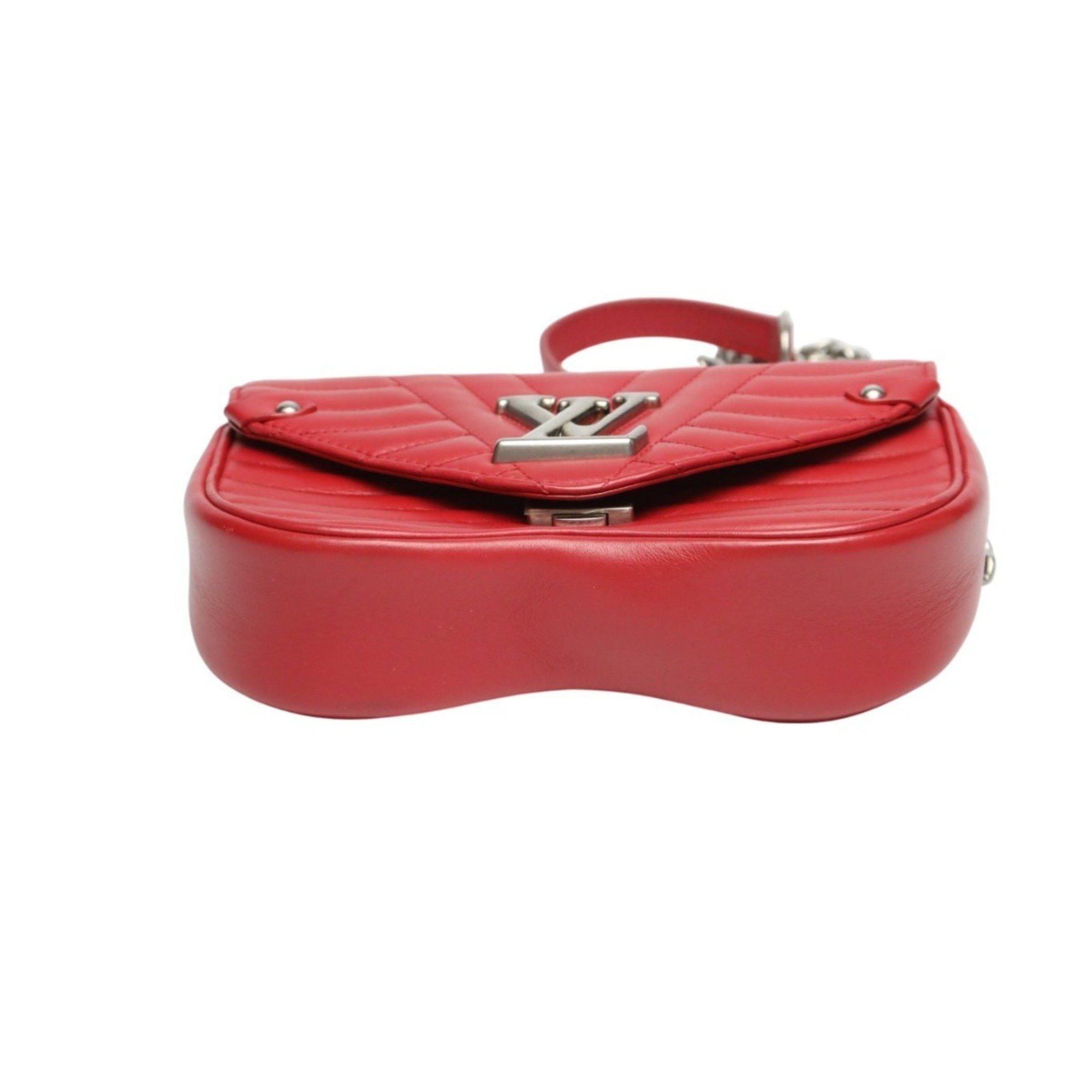 Louis Vuitton Louis Vuitton New Wave Leather Chain Tote Shoulder Bag M51930 Red Size ONE SIZE - 4 Thumbnail