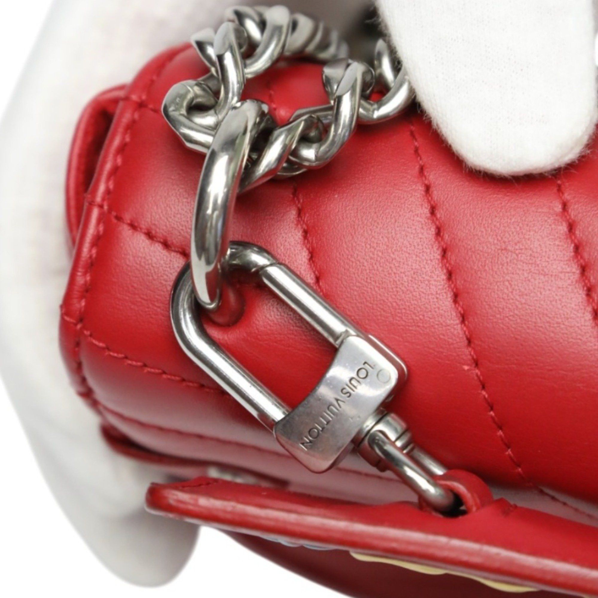 Louis Vuitton Louis Vuitton New Wave Leather Chain Tote Shoulder Bag M51930 Red Size ONE SIZE - 10 Thumbnail