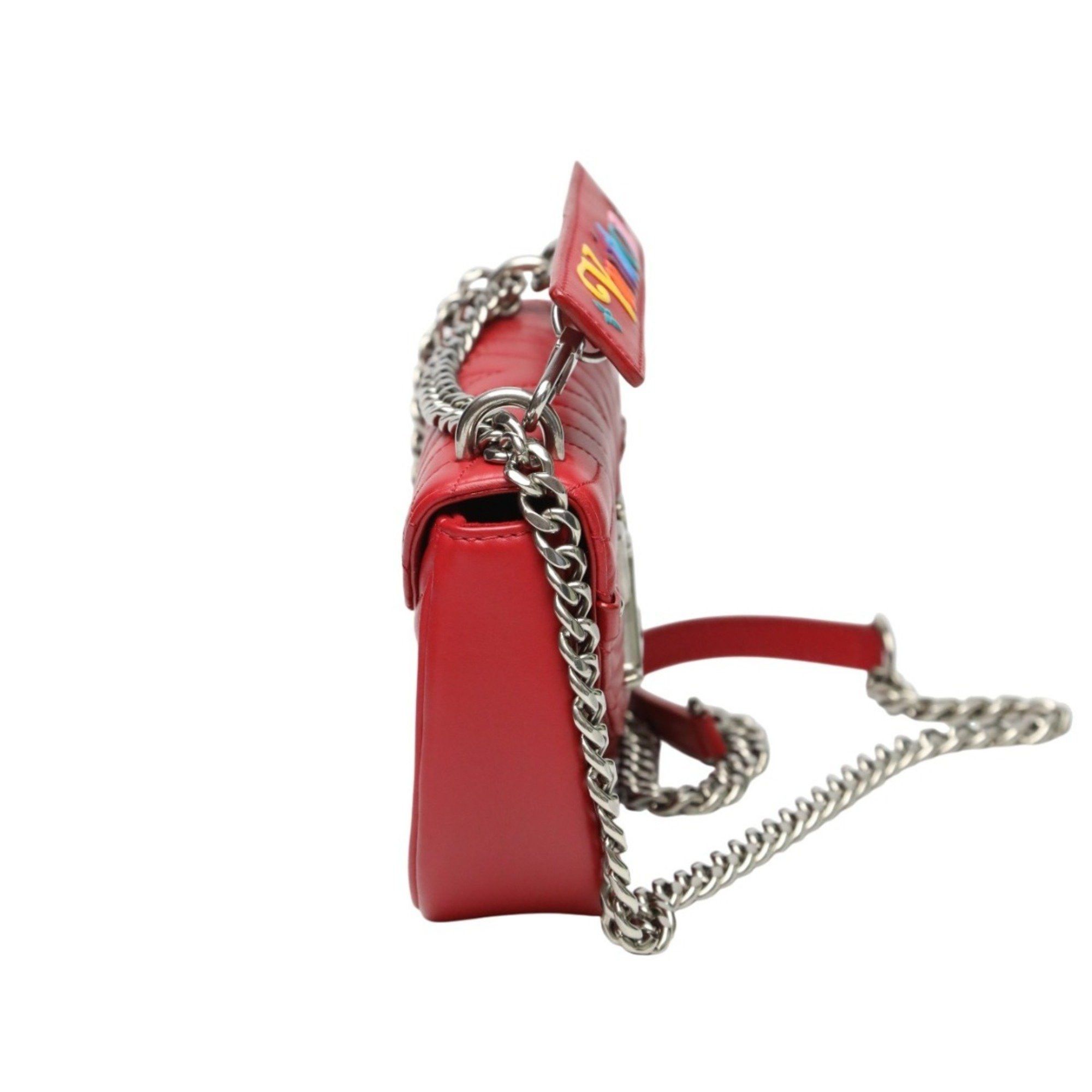 Louis Vuitton Louis Vuitton New Wave Leather Chain Tote Shoulder Bag M51930 Red Size ONE SIZE - 3 Thumbnail