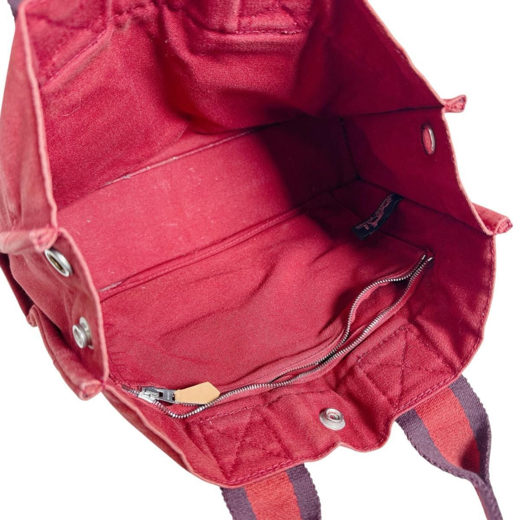 Hermes Hermes Hermès Foul Tote PM Canvas Handbag in Red Size ONE SIZE - 10 Thumbnail