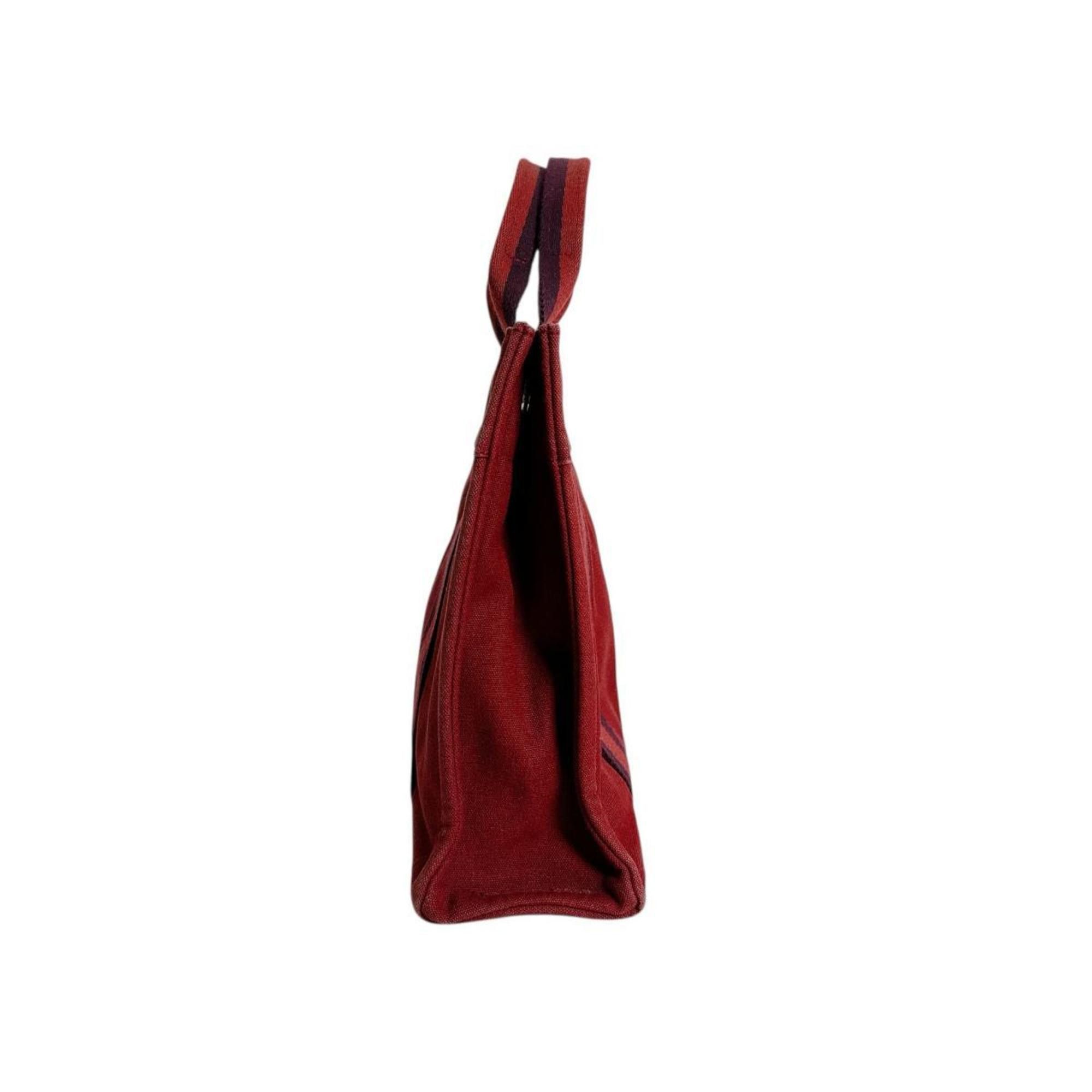 Hermes Hermes Hermès Foul Tote PM Canvas Handbag in Red Size ONE SIZE - 3 Thumbnail