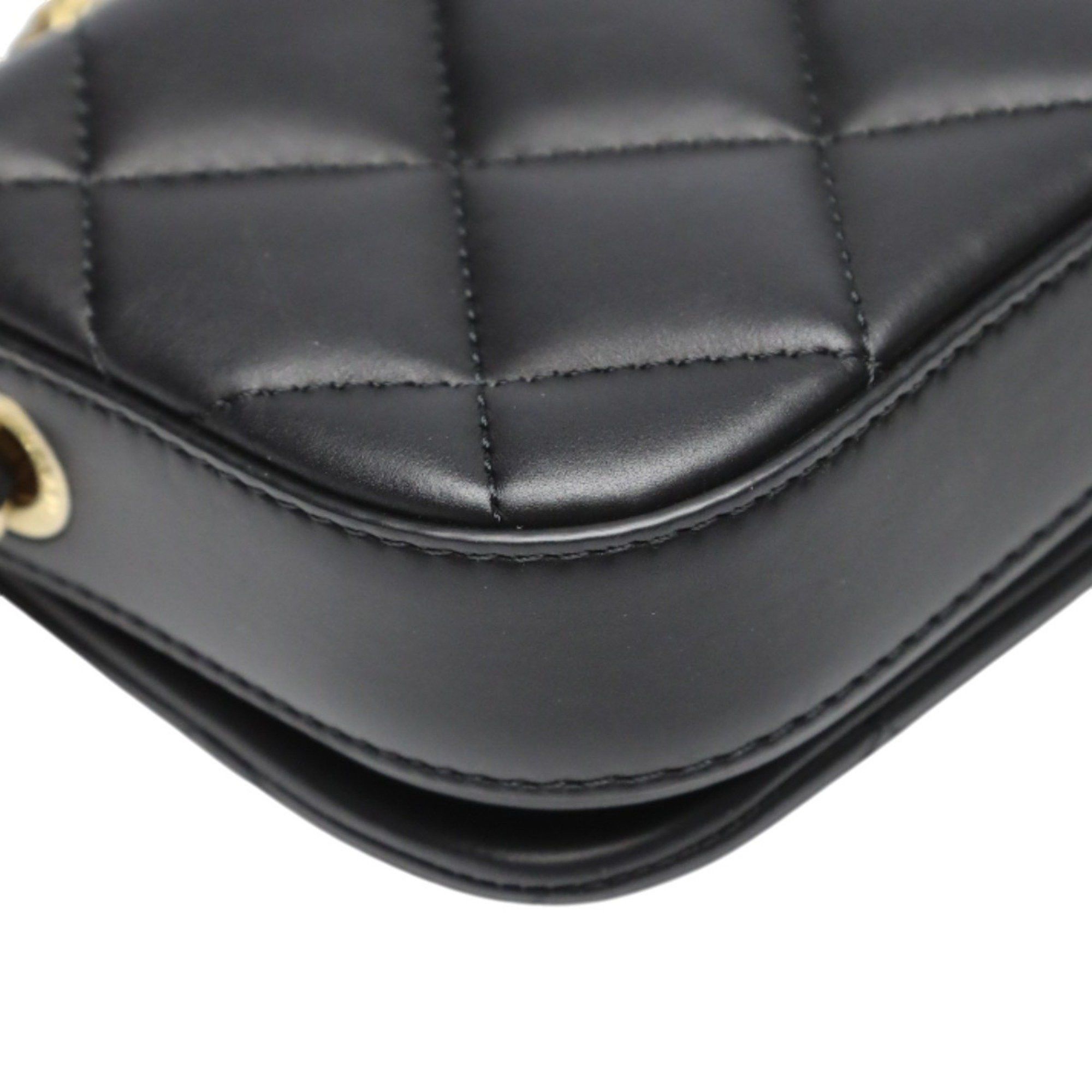 Chanel CHANEL Shoulder Bag, Chain Lambskin Matelasse, AS2011, Black Size ONE SIZE - 7 Thumbnail