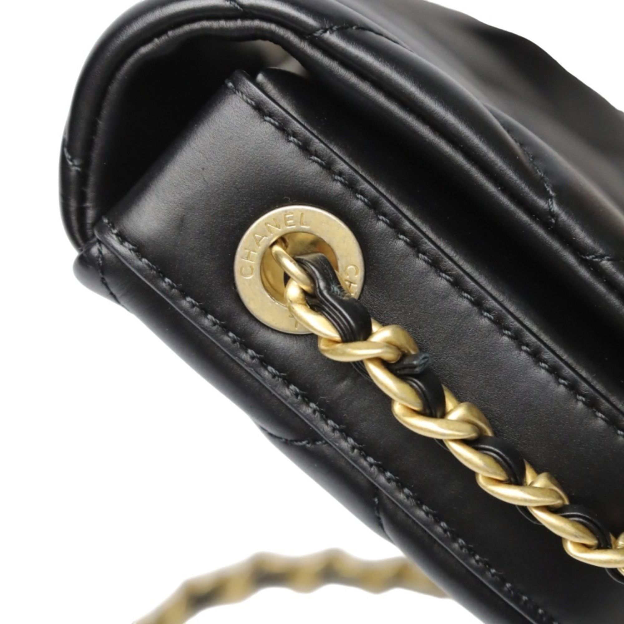 Chanel CHANEL Shoulder Bag, Chain Lambskin Matelasse, AS2011, Black Size ONE SIZE - 11 Thumbnail