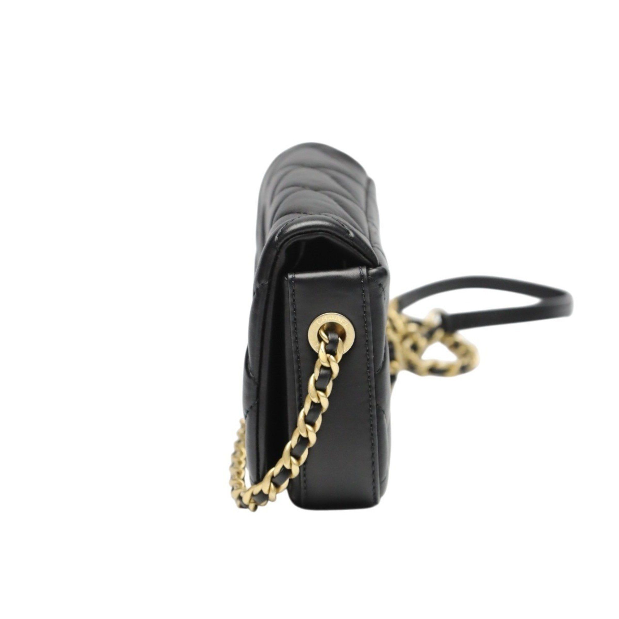 Chanel CHANEL Shoulder Bag, Chain Lambskin Matelasse, AS2011, Black Size ONE SIZE - 3 Thumbnail