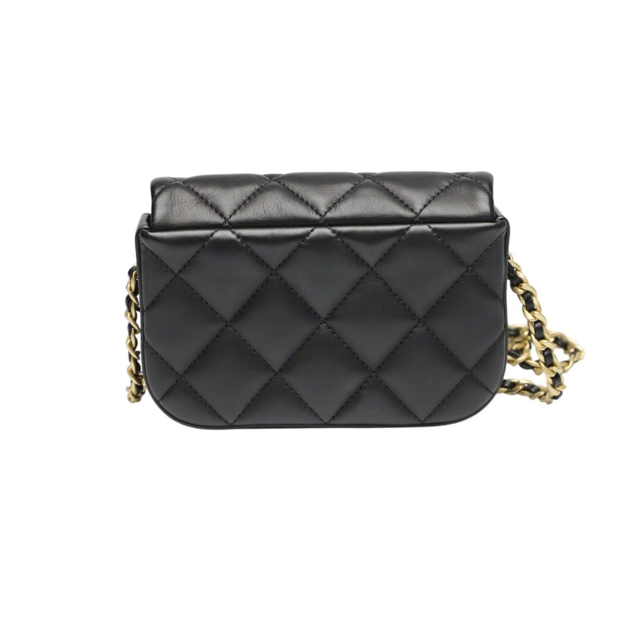 Chanel CHANEL Shoulder Bag, Chain Lambskin Matelasse, AS2011, Black Size ONE SIZE - 2 Thumbnail