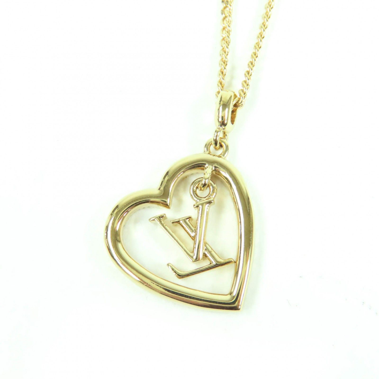 Louis Vuitton Louis Vuitton Louis Vuitton My LV Heart Rhinestone Necklace Metal Necklace M02389 DUTY FREE for USA Size ONE SIZE - 5 Thumbnail