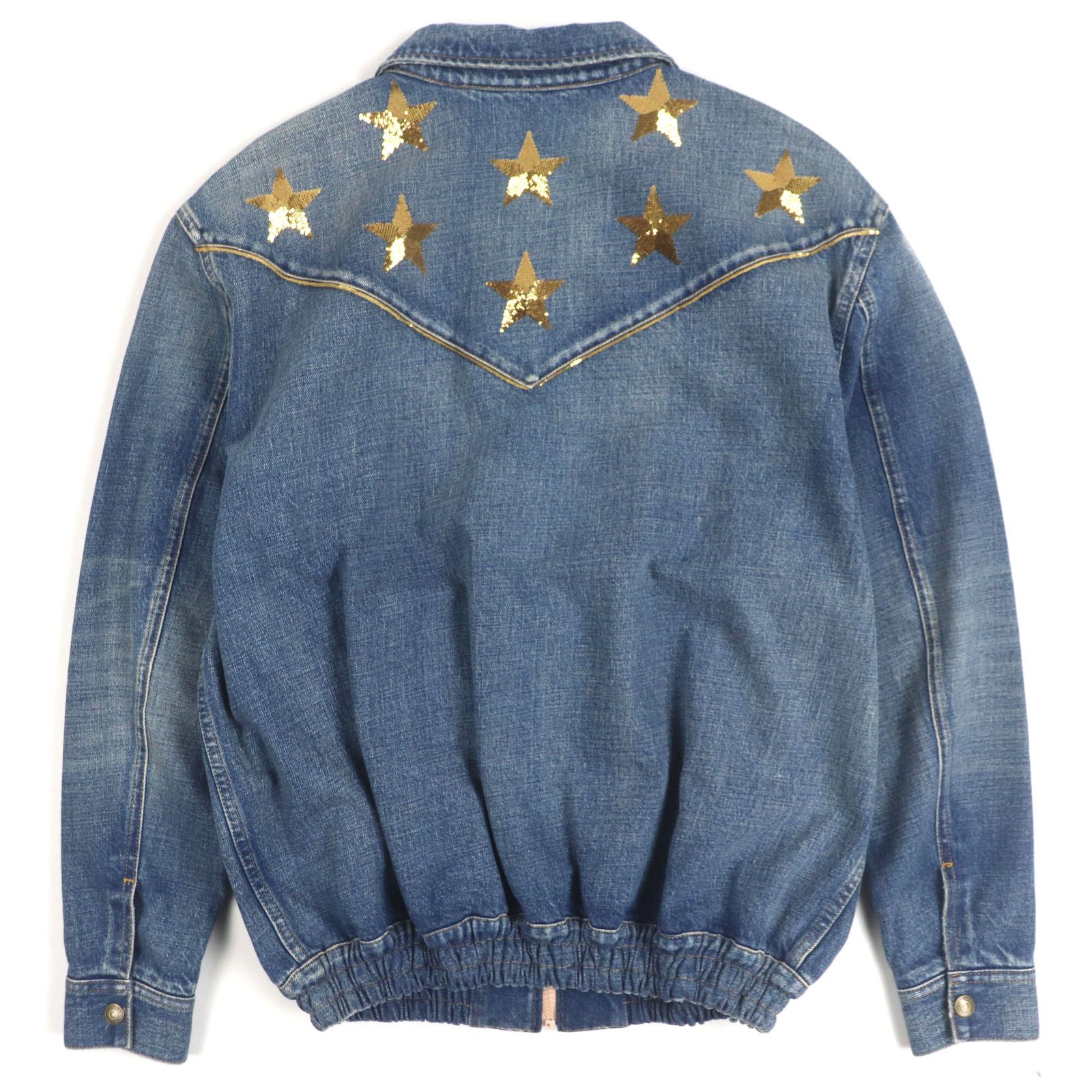 Celine Celine Celine Star Embroidery Cotton Denim Jacket Cotton Outerwear 2Q398930F DUTY FREE for USA Size ONE SIZE - 3 Thumbnail