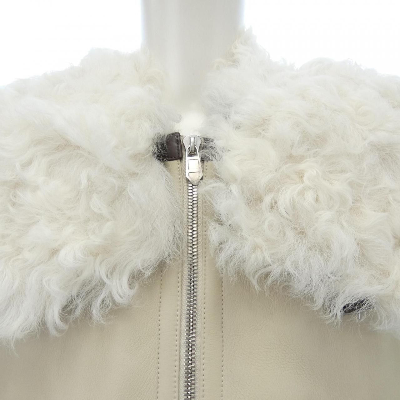 Hermes Hermes Hermes Shearling Jacket Leather Outerwear DUTY FREE for USA Size ONE SIZE - 5 Thumbnail