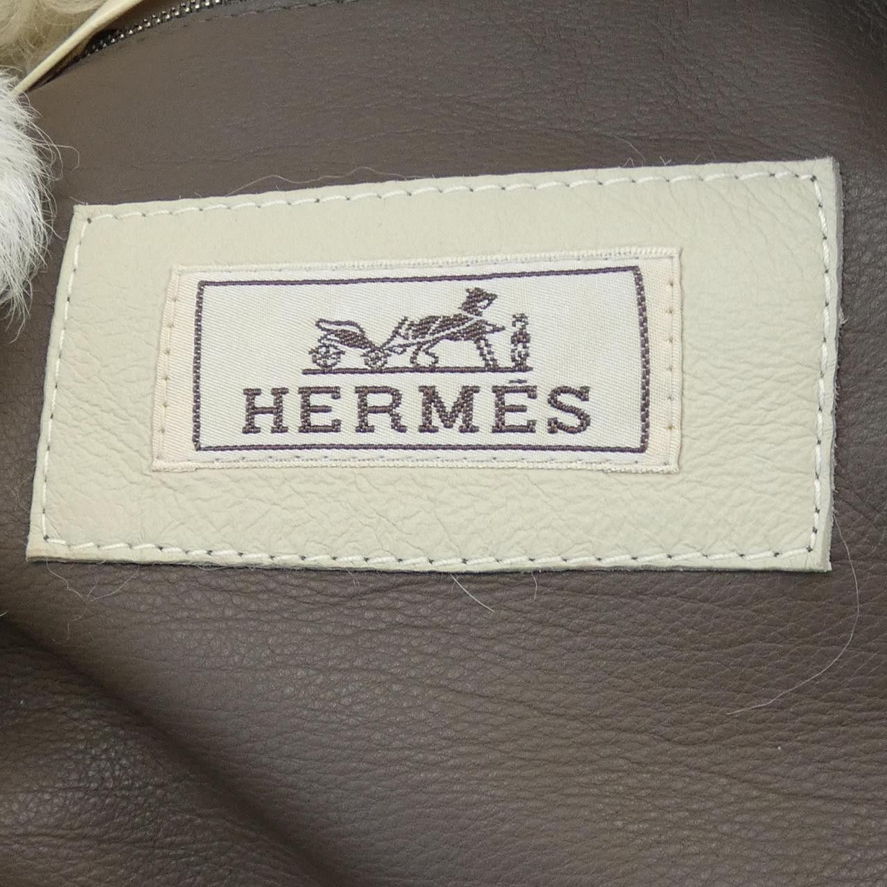 Hermes Hermes Hermes Shearling Jacket Leather Outerwear DUTY FREE for USA Size ONE SIZE - 4 Thumbnail