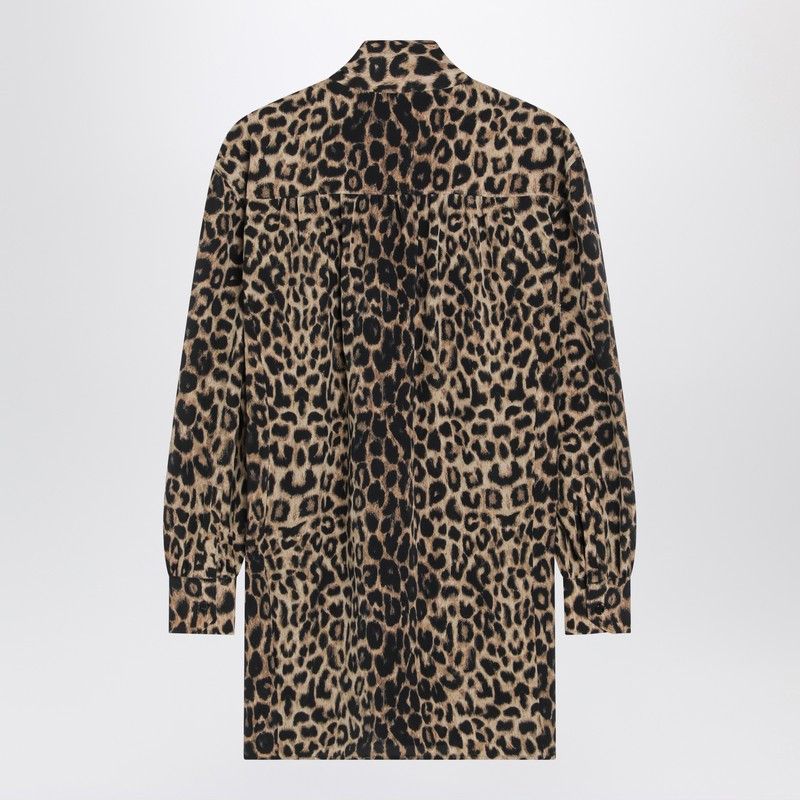 Saint Laurent Paris Saint Laurent Leopard-Print Silk Mini Dress Size M / US 6-8 / IT 42-44 - 2 Thumbnail